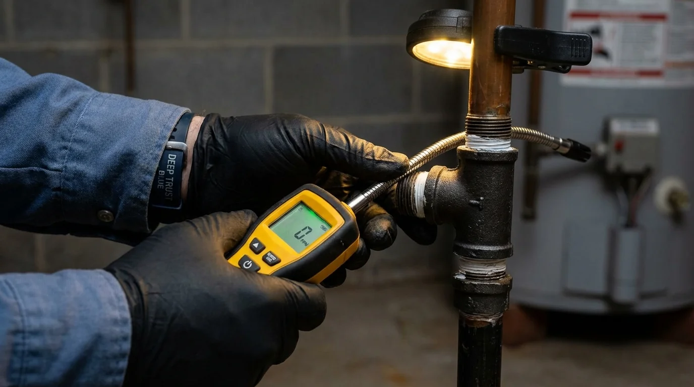 Gas leak detection with electronic sniffer by Johns Plumbing LLC in Ellenville