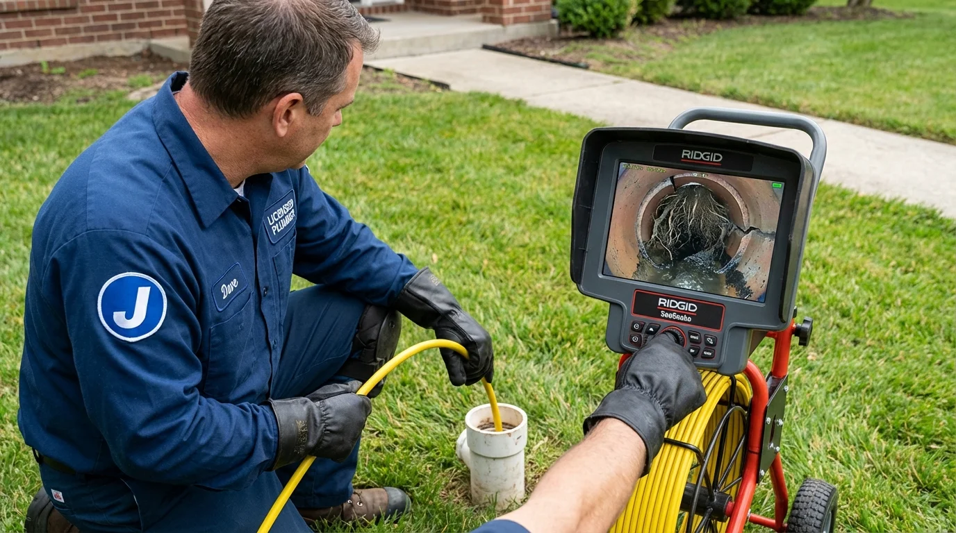 Sewer camera inspection being performed by Johns Plumbing LLC in Ellenville